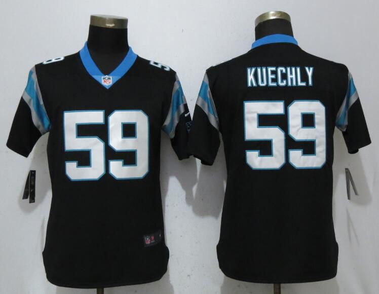 Women Carolina Panthers 59 Kuechly Black Vapor Untouchable Player Nike Limited NFL Jerseys